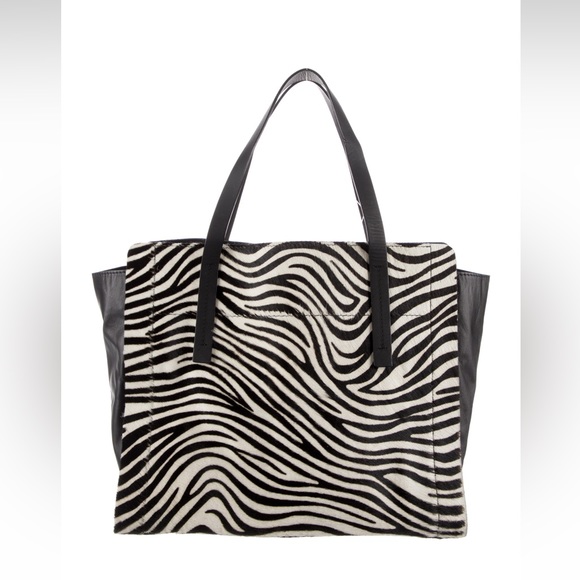 Zebra Print Pony Hair Tote - Picture 1 of 7